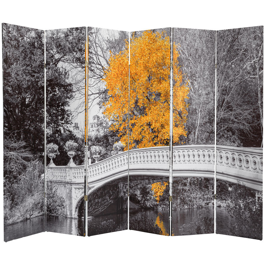 4 & 6 Panels Room Screen Divider Bow Bridge Central Park Digital Print