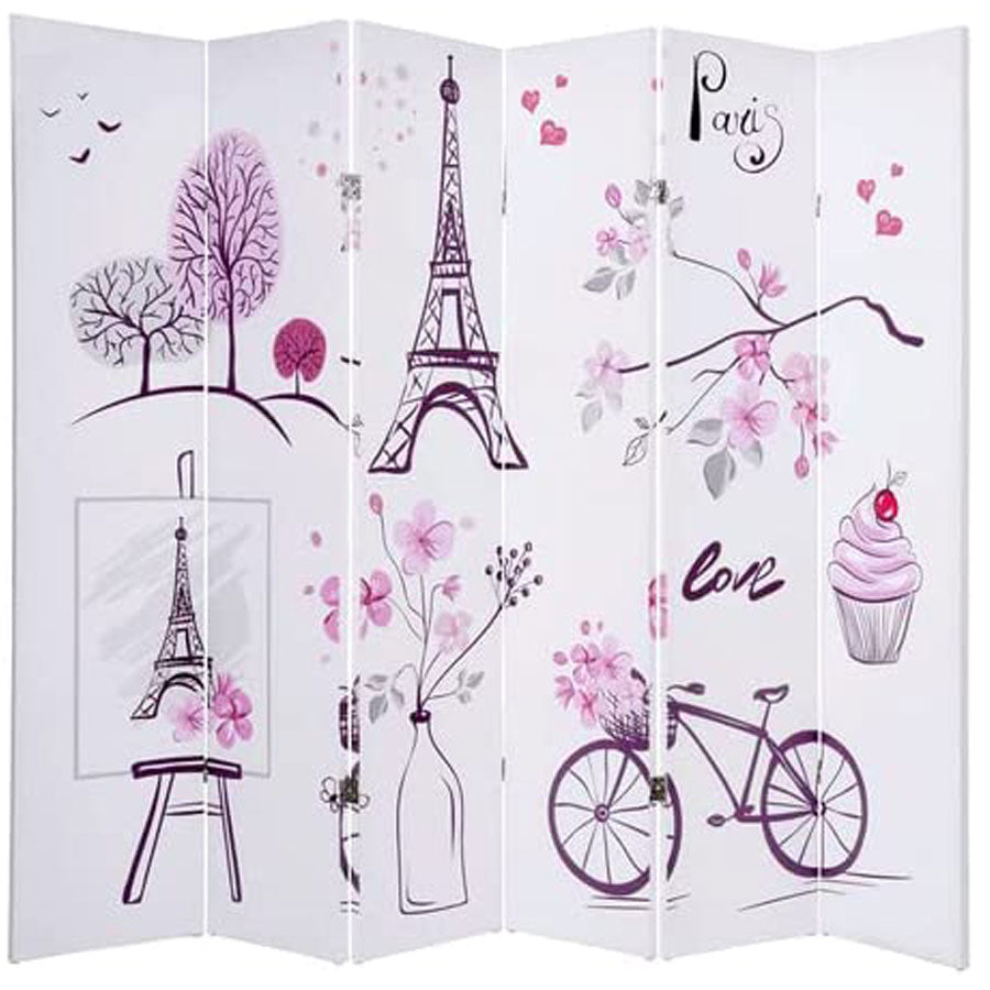 4 & 6 Panels Room Divider Privacy Screen Double Side Digital Print