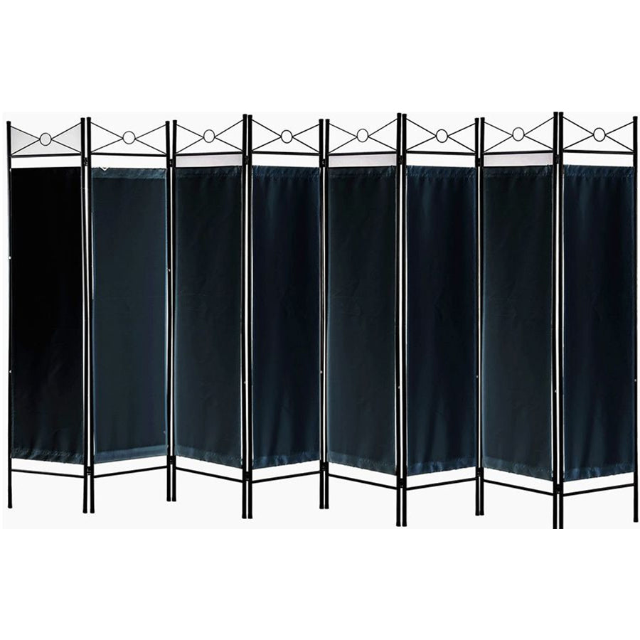 Metal Room Divider Privacy Screen with Removable Fabric Black Color