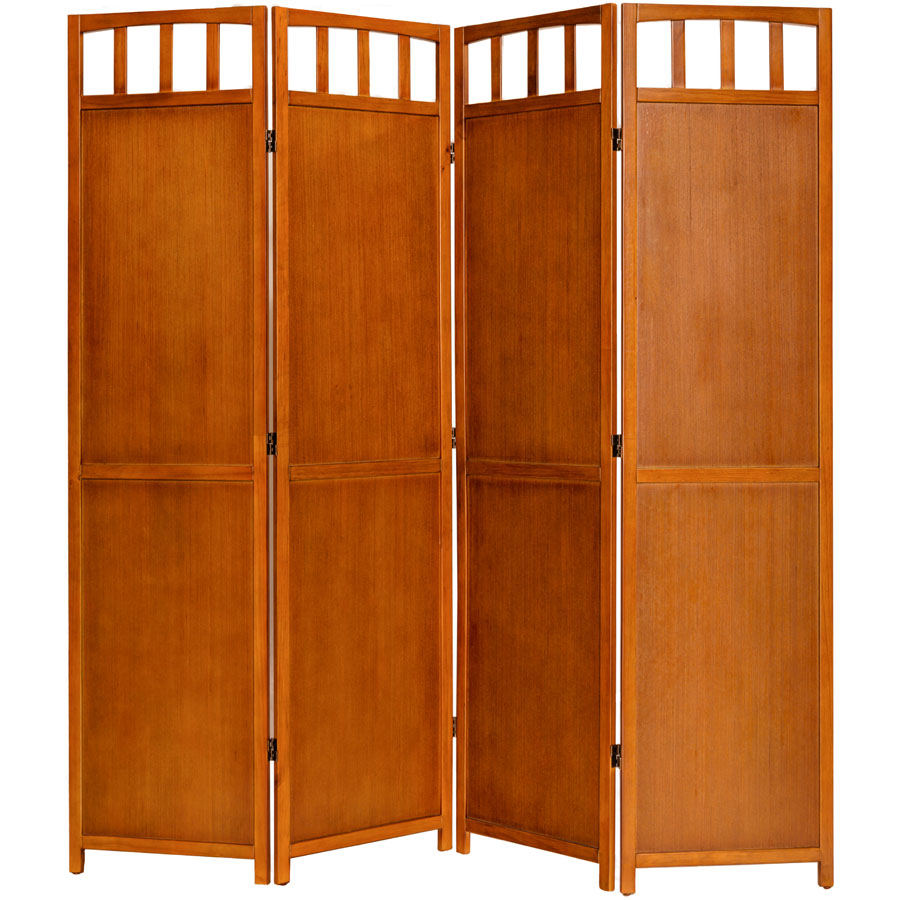 3 or 4 Panels Room Divider Privacy Screen Solid Wood 70" Tall Walnut