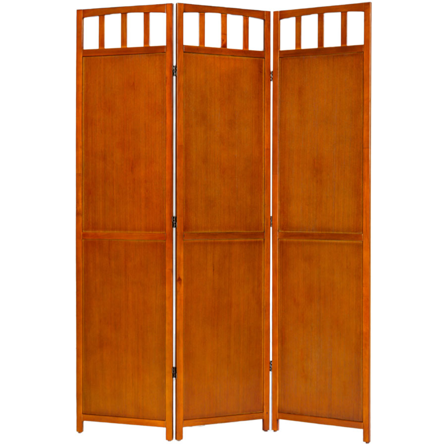 3 or 4 Panels Room Divider Privacy Screen Solid Wood 70" Tall Walnut