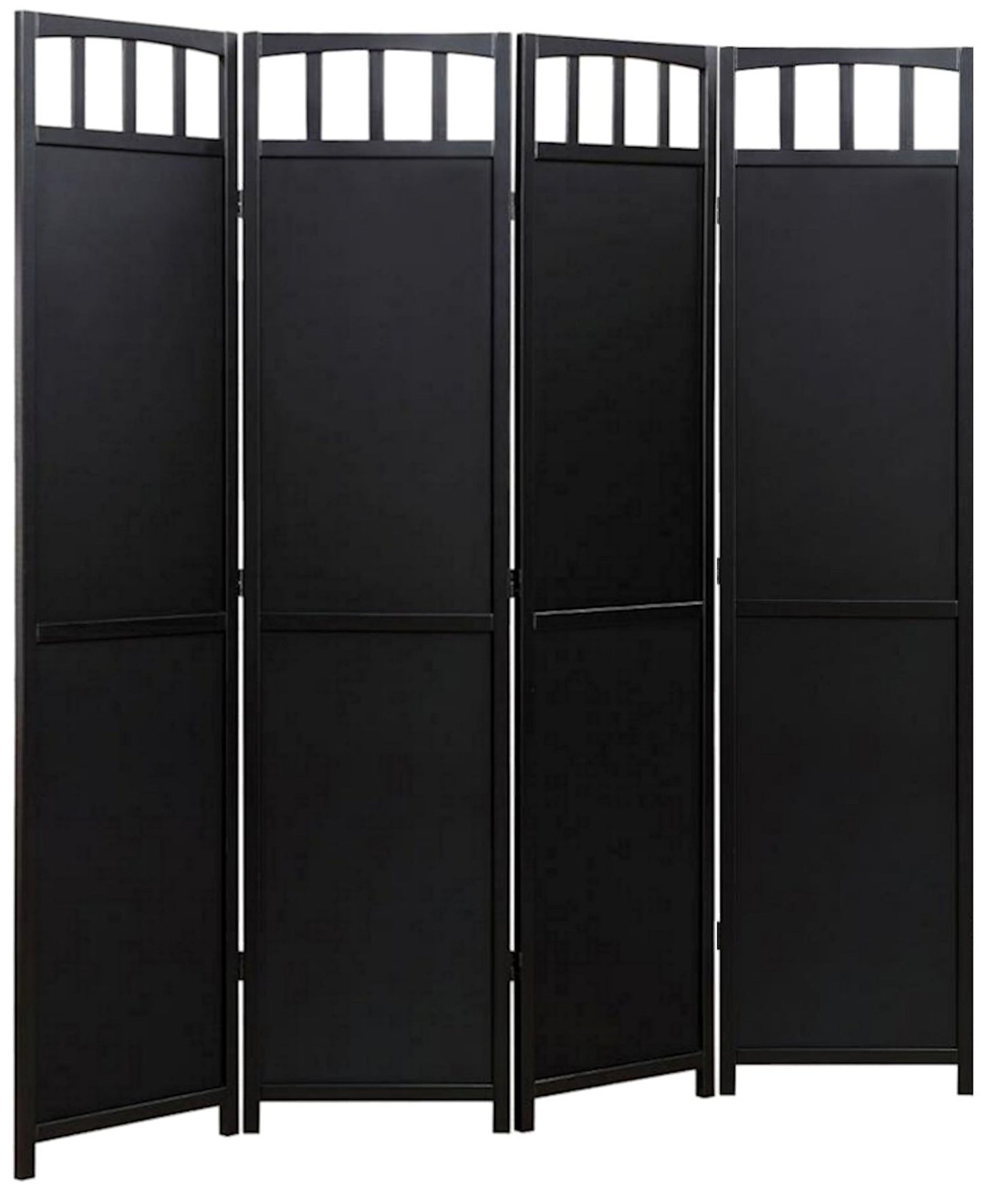 3 or 4 Panels Room Divider Privacy Screen Solid Wood 70" Tall Black