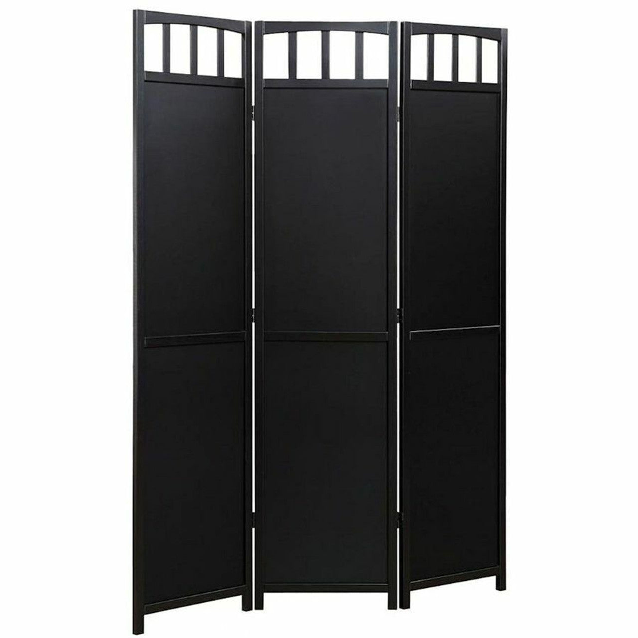 3 or 4 Panels Room Divider Privacy Screen Solid Wood 70" Tall Black