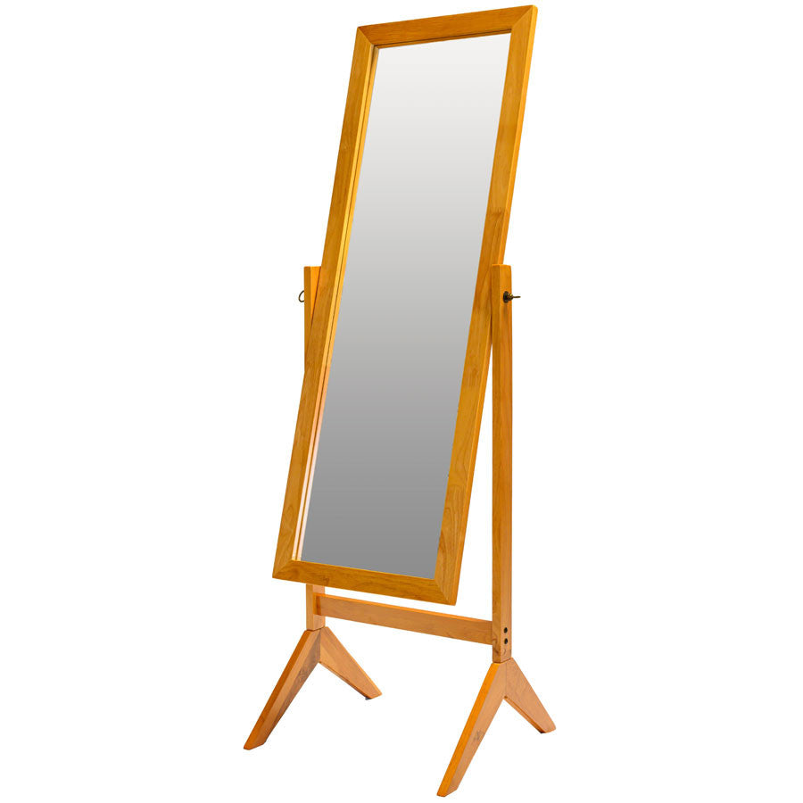 Wood Rectangular Cheval Floor Mirror, Free Standing Mirror