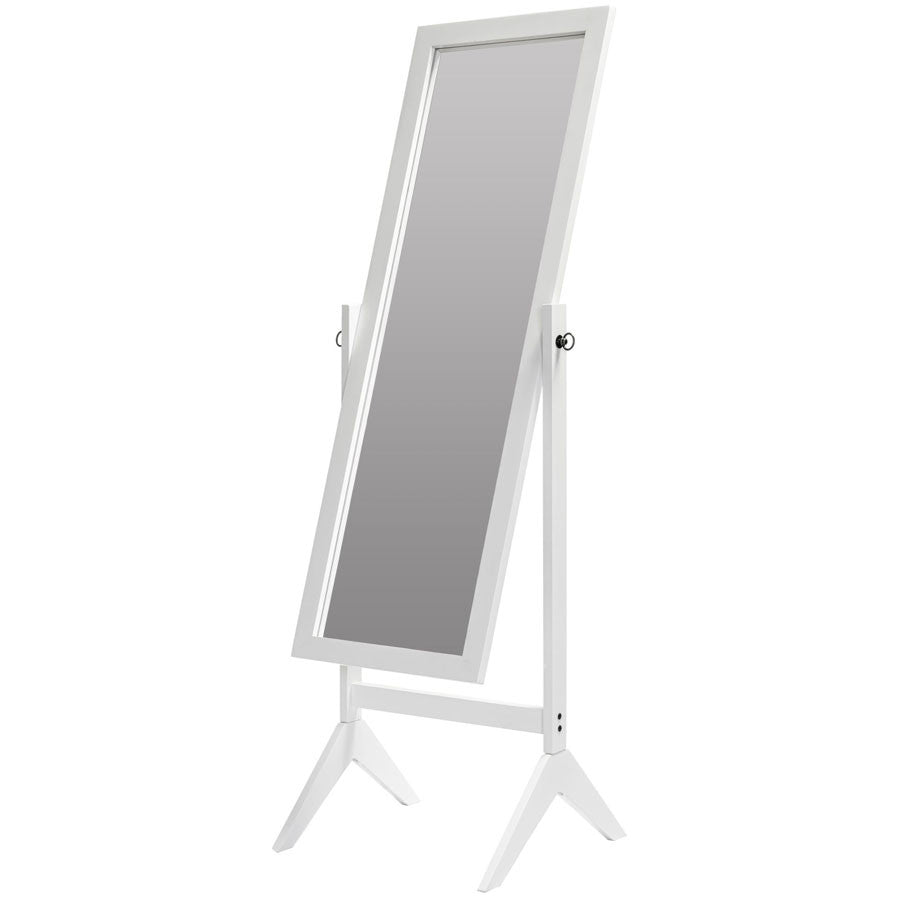 Wood Rectangular Cheval Floor Mirror, Free Standing Mirror