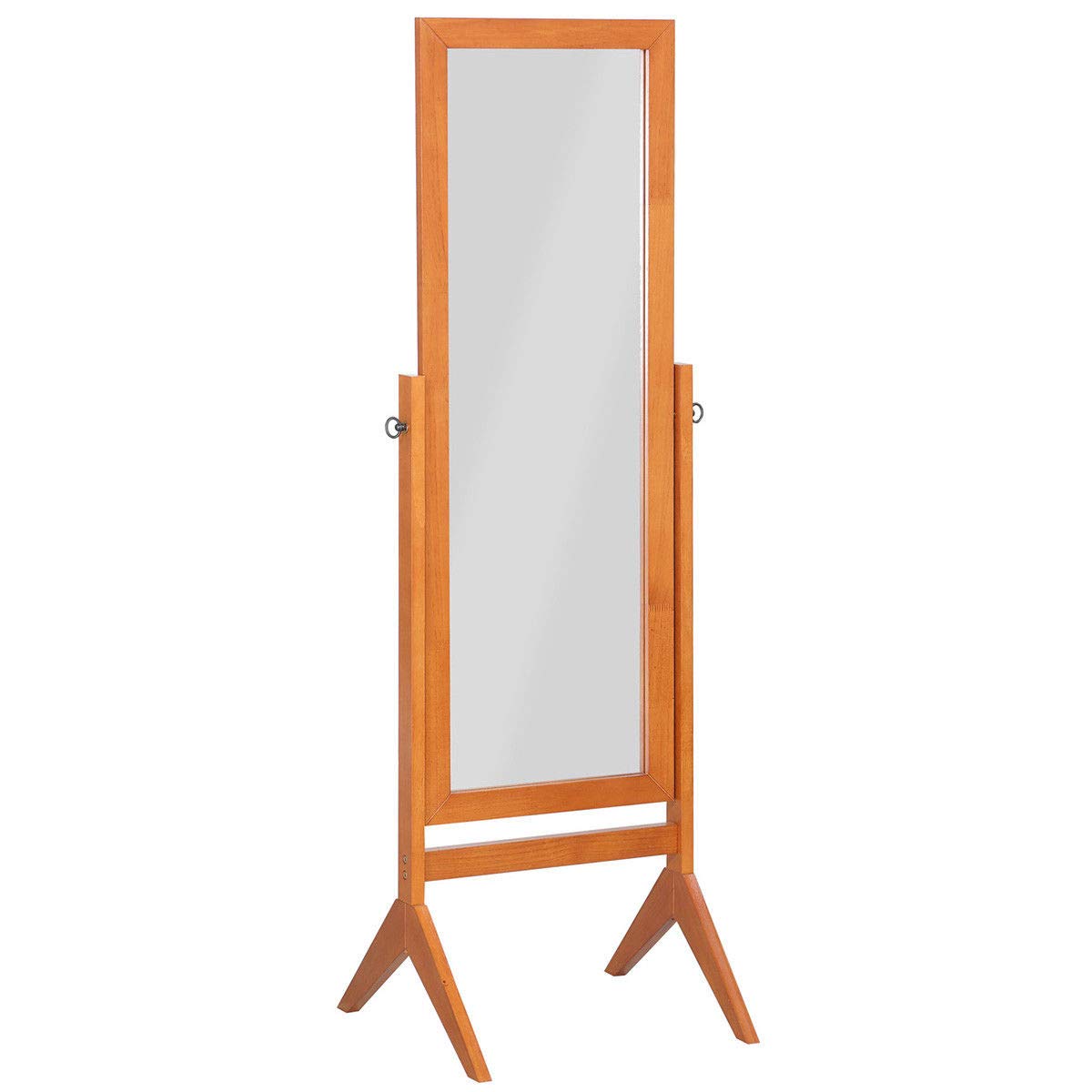 Wood Rectangular Cheval Floor Mirror, Free Standing Mirror
