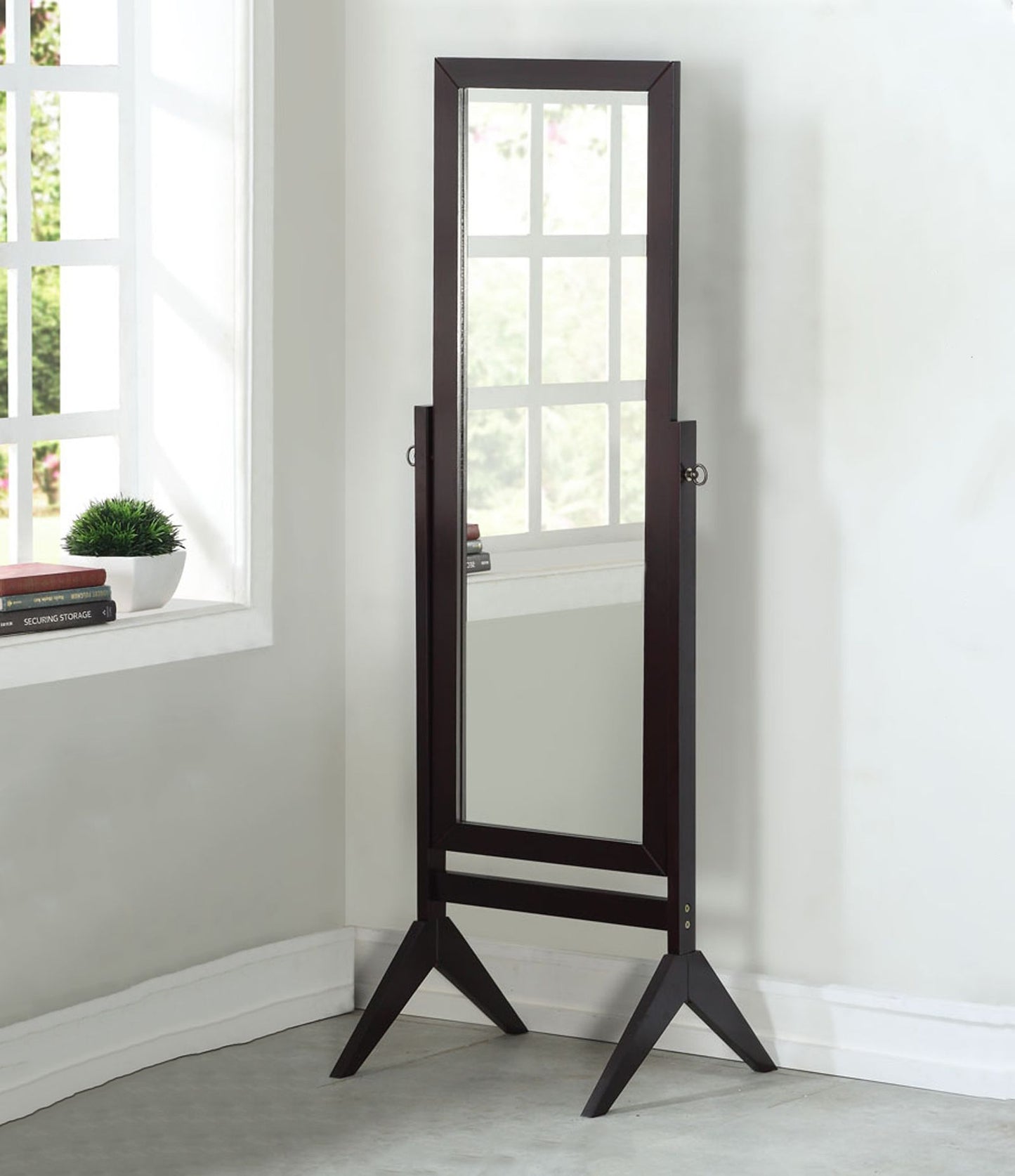 Wood Rectangular Cheval Floor Mirror, Free Standing Mirror