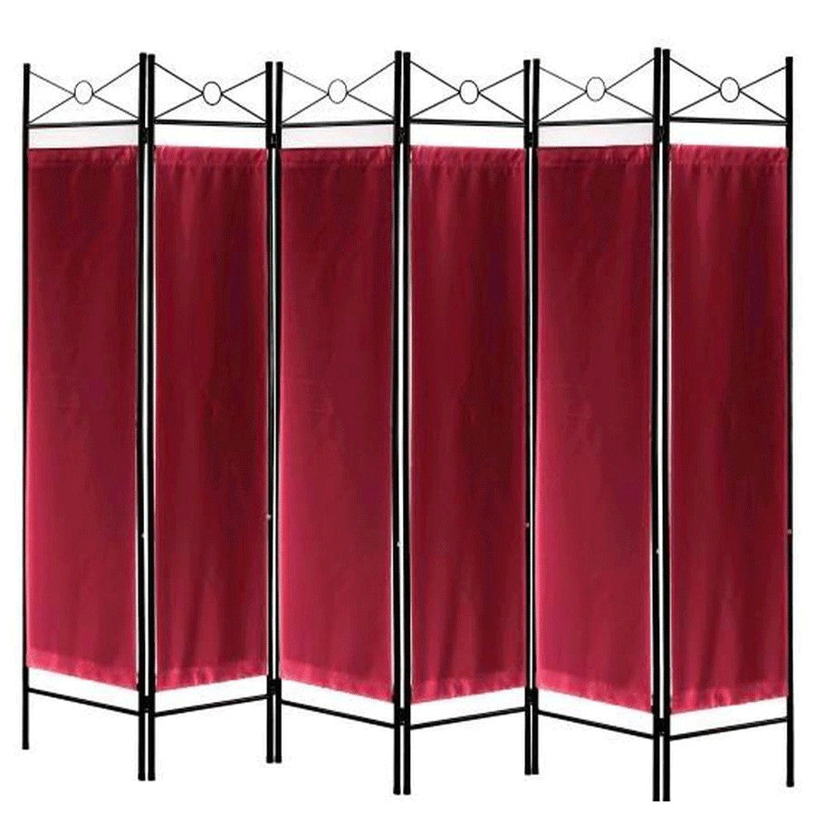 Metal Room Divider Privacy Screen with Removable Fabric Red Color 4 6 or 8 Panels