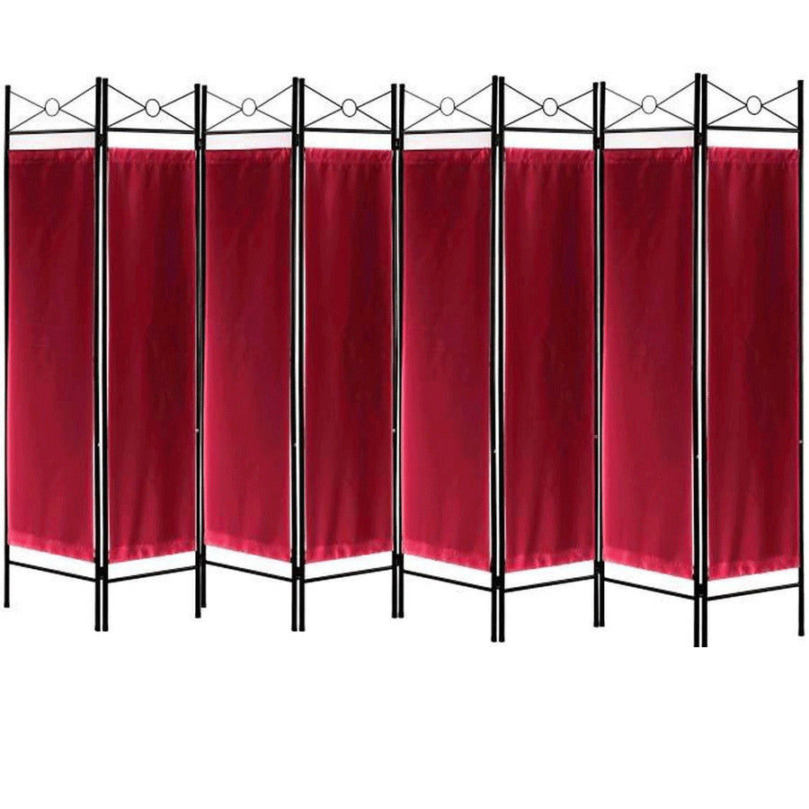 Metal Room Divider Privacy Screen with Removable Fabric Red Color 4 6 or 8 Panels
