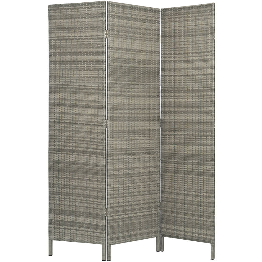 3 & 4 Panels Patio Outdoor Room Screen Divider Resin Wicker Grey