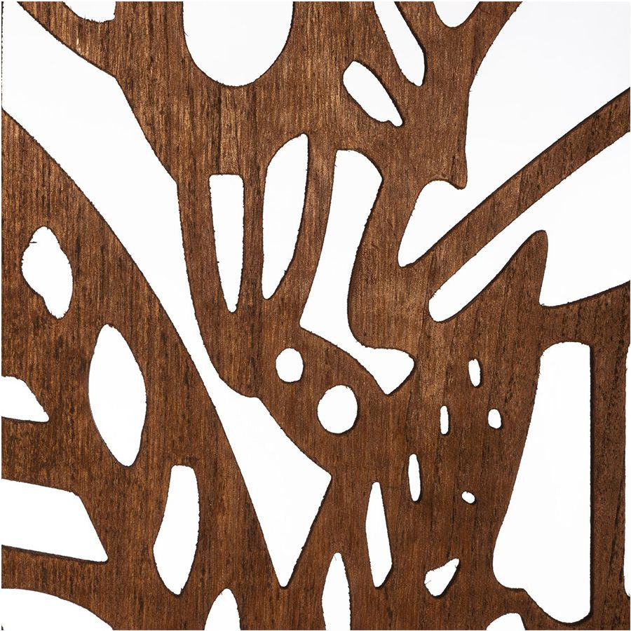 3 Panels Screen Room Divider Decorative Floral Wood Cutouts