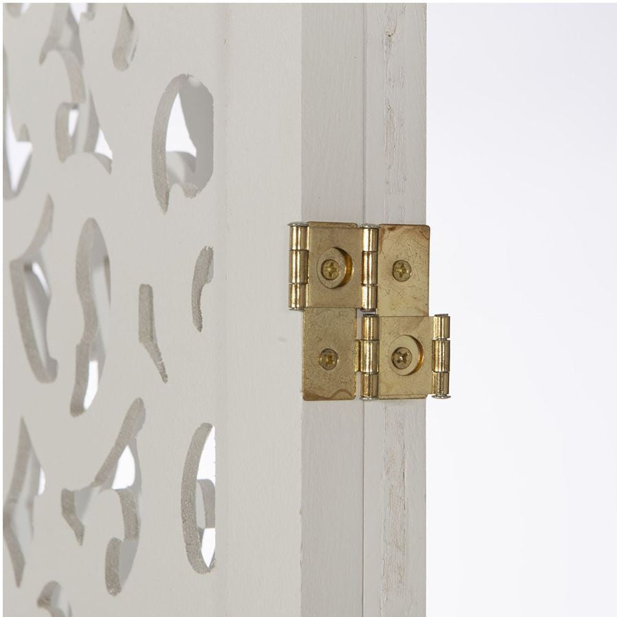 3 Panels Solid Wood Screen Room Divider Decorative Cutouts