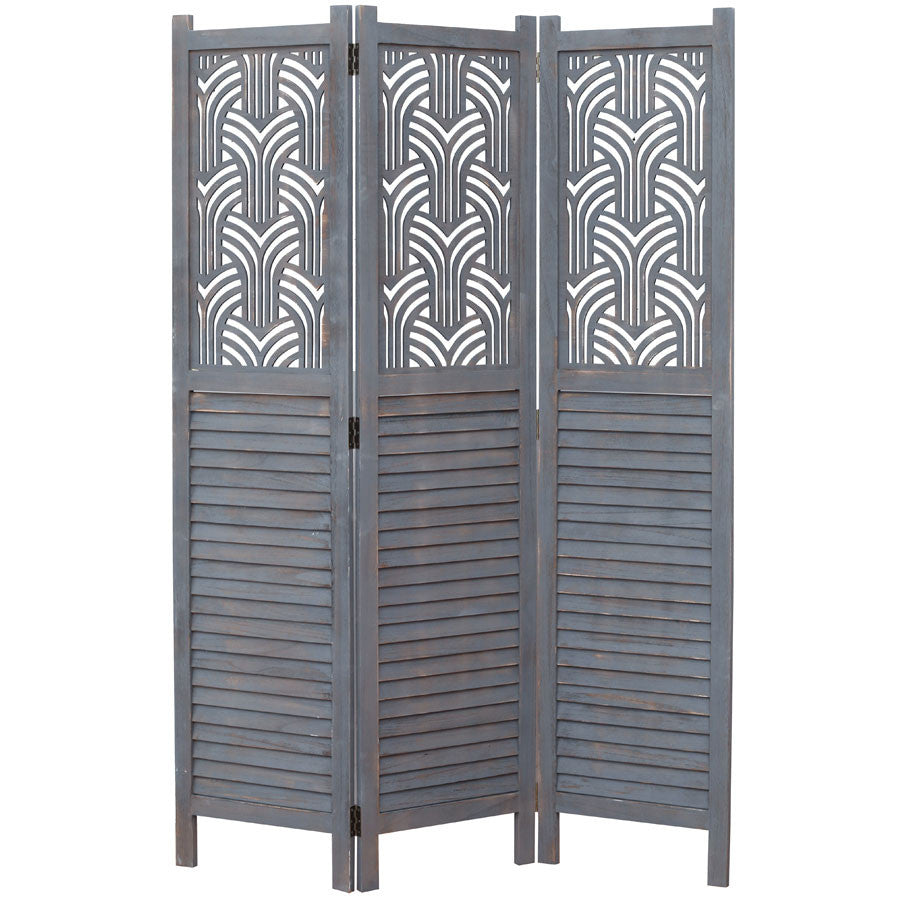 3 Panel Room Divider Rustic decorative Shutter & Cutout