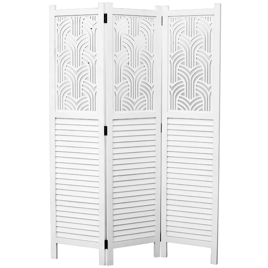 3 Panel Room Divider Rustic decorative Shutter & Cutout
