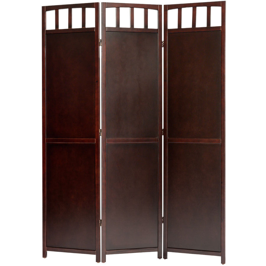 3 or 4 Panels Room Divider Privacy Screen Solid Wood 70" Tall Espresso