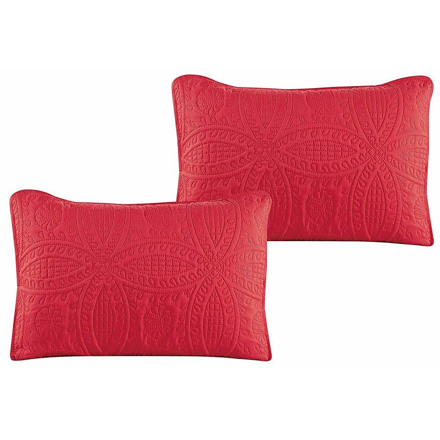 3 pcs Oversized Bedspread Coverlet Set Paradise Pink Color