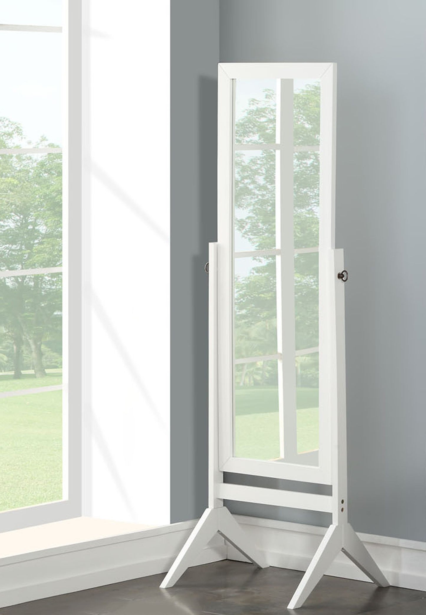 Wood Rectangular Cheval Floor Mirror, Free Standing Mirror