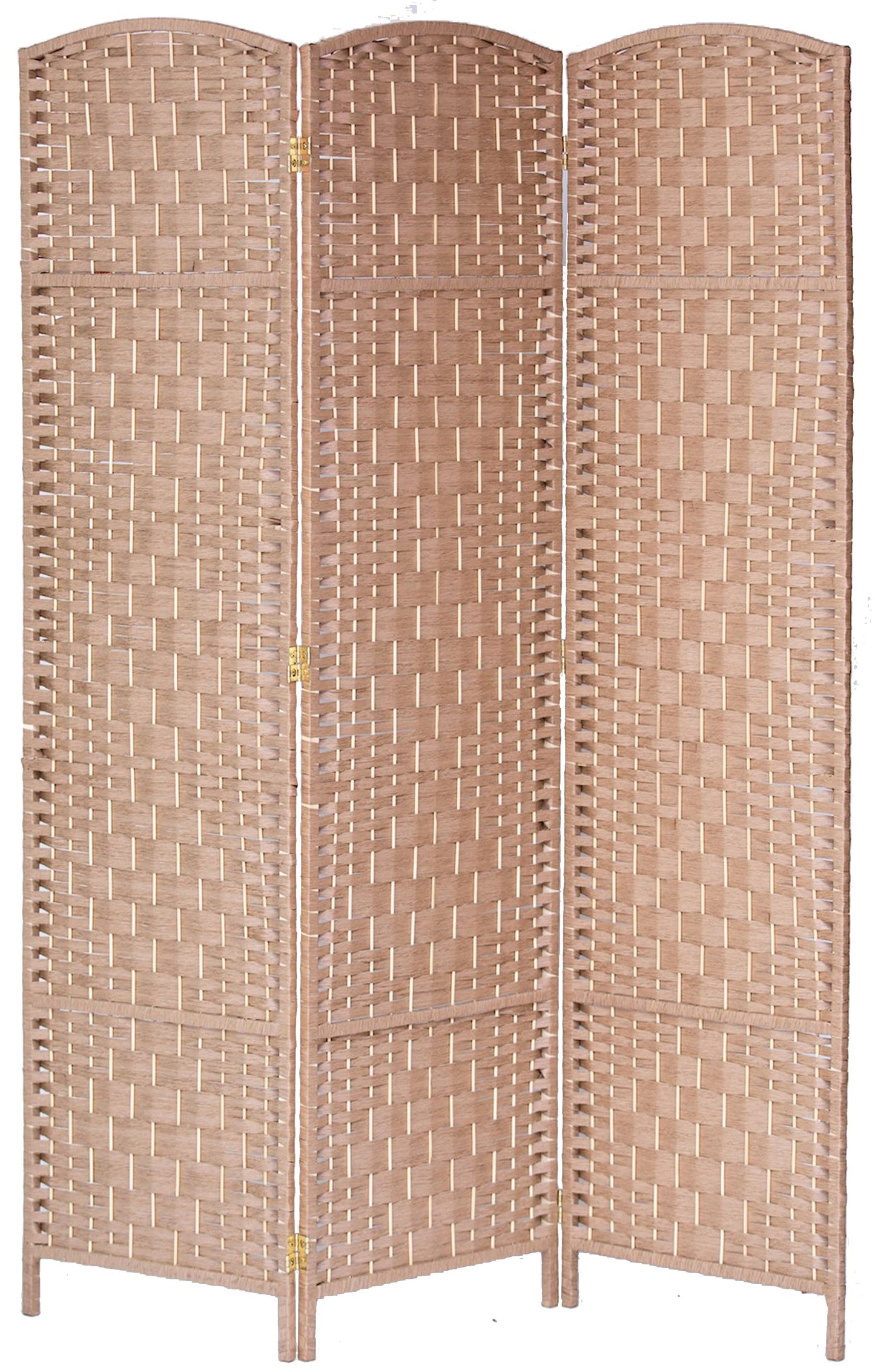 3 Panel Room Divider Privacy Screen Diamond Weave Fiber