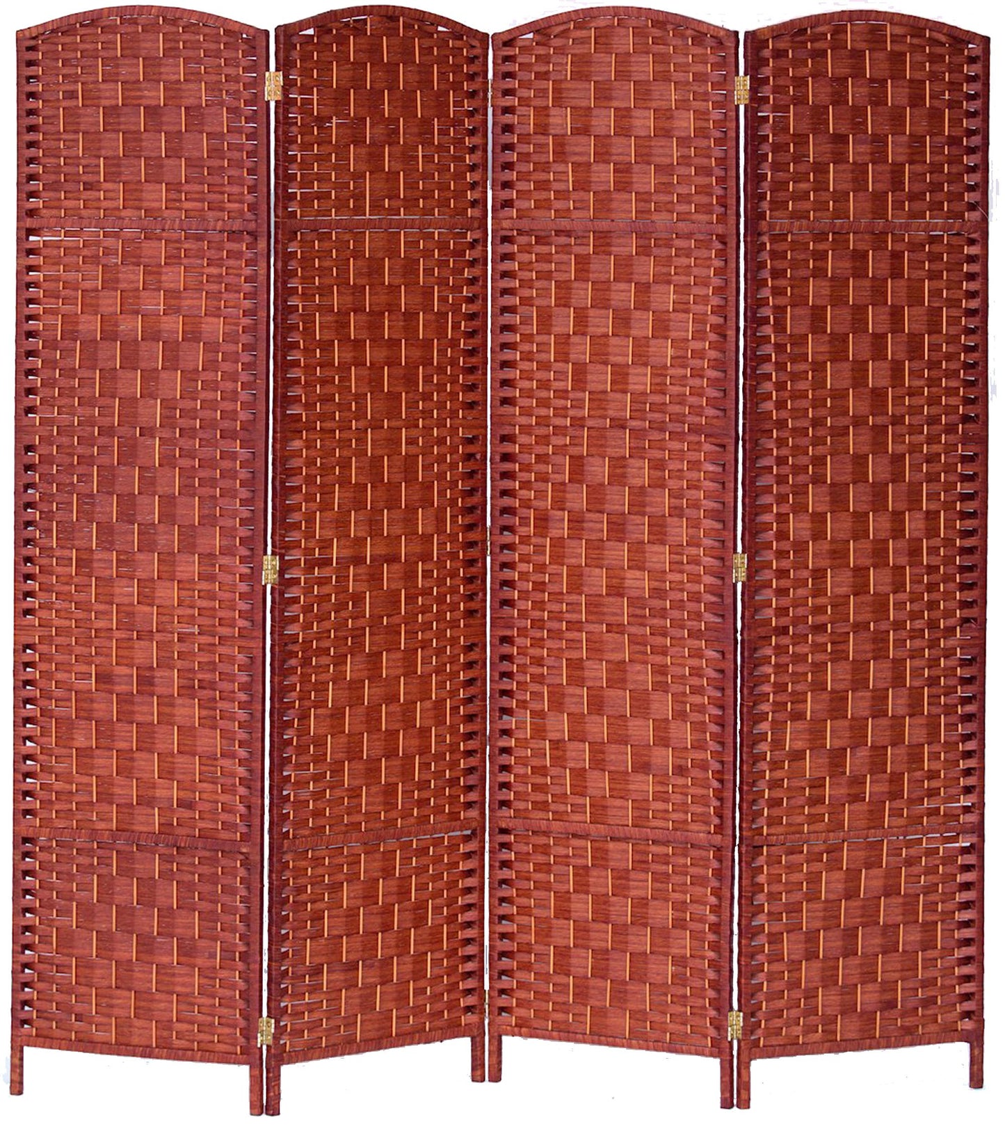 4 Panel Room Divider Privacy Screen Diamond Weave Fiber