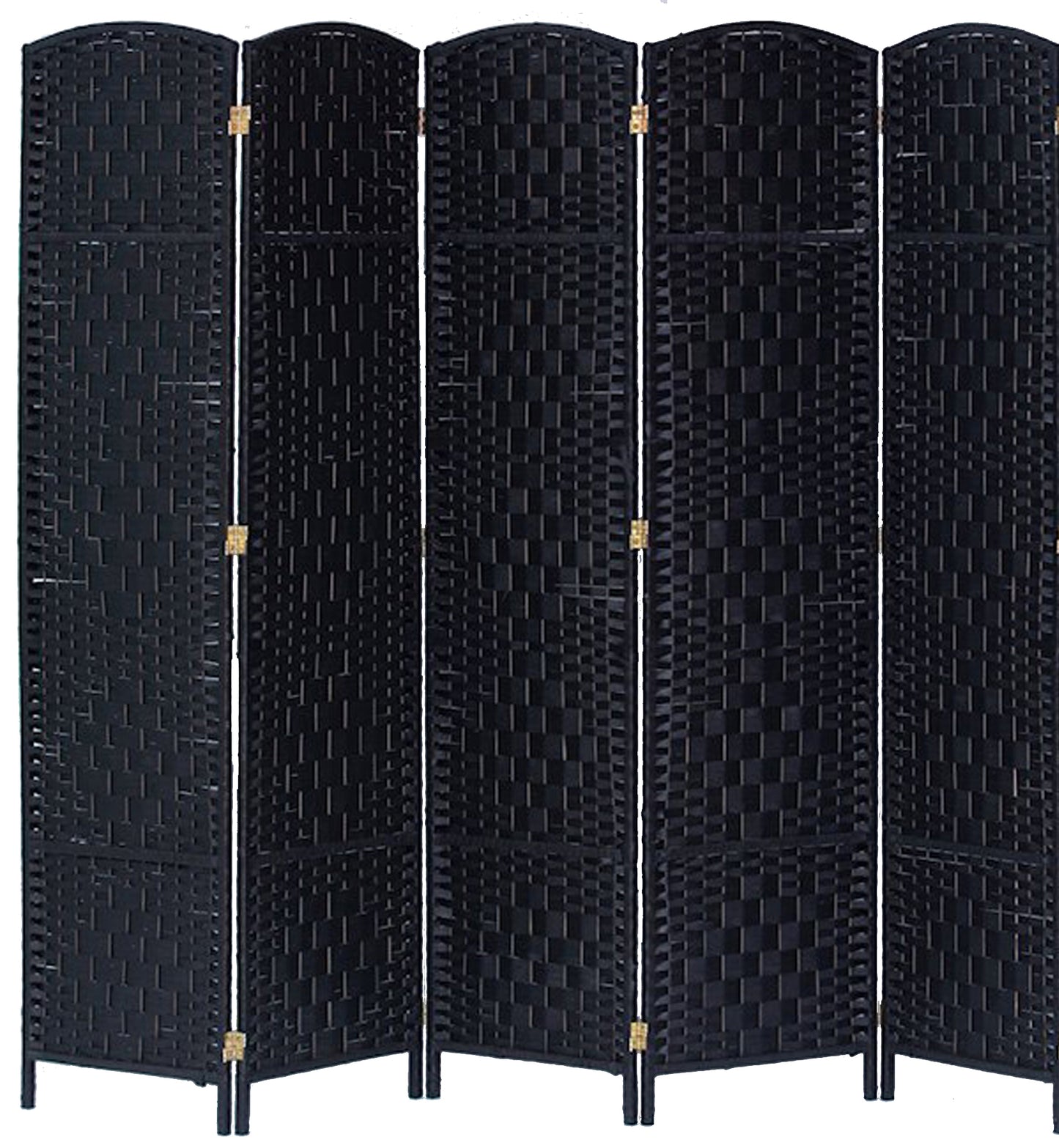 5 Panel Room Divider Privacy Screen Diamond Weave Fiber
