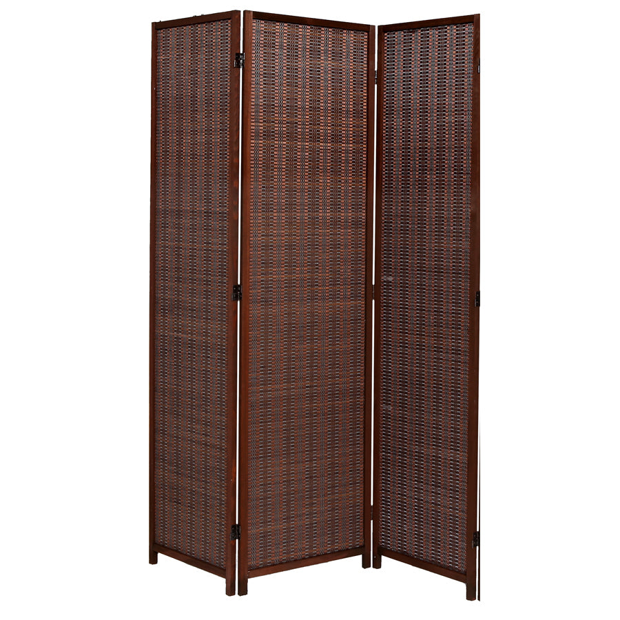 3 panels Room Divider Screen Bamboo Weave Insert