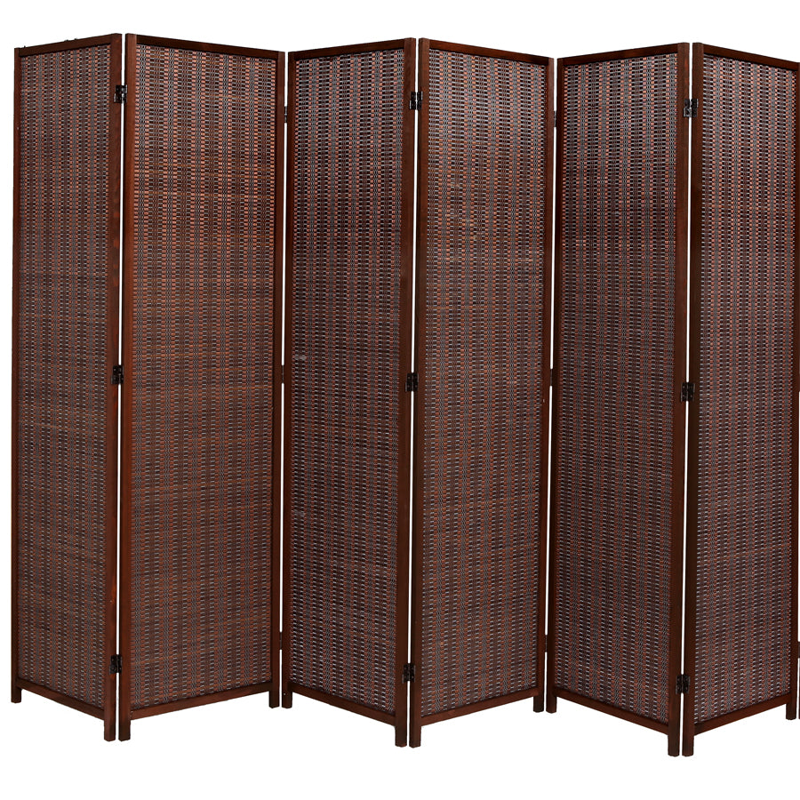 6 Panels Room Divider Screen Bamboo Woven Insert 6ft Tall