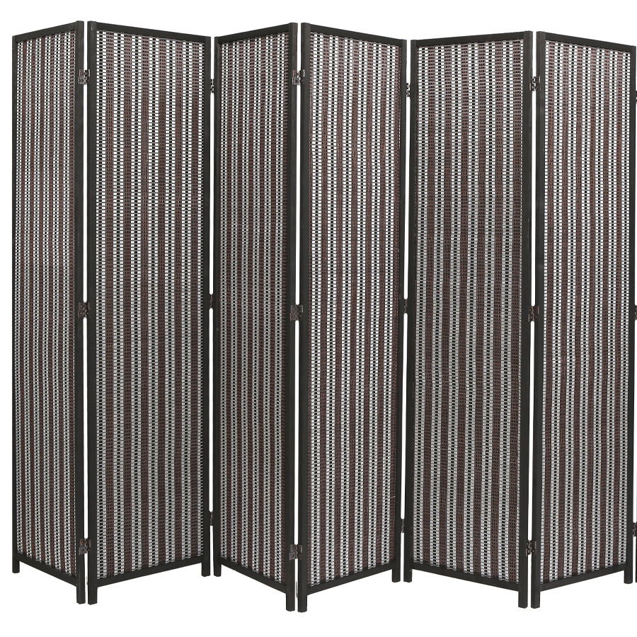 6 Panels Room Divider Screen Bamboo Woven Insert 6ft Tall