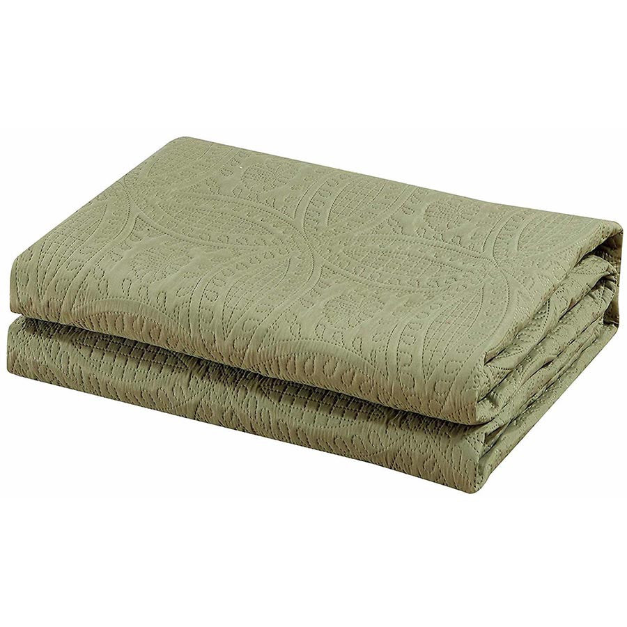 3 pcs Oversized Bedspread Coverlet Set Sage Color