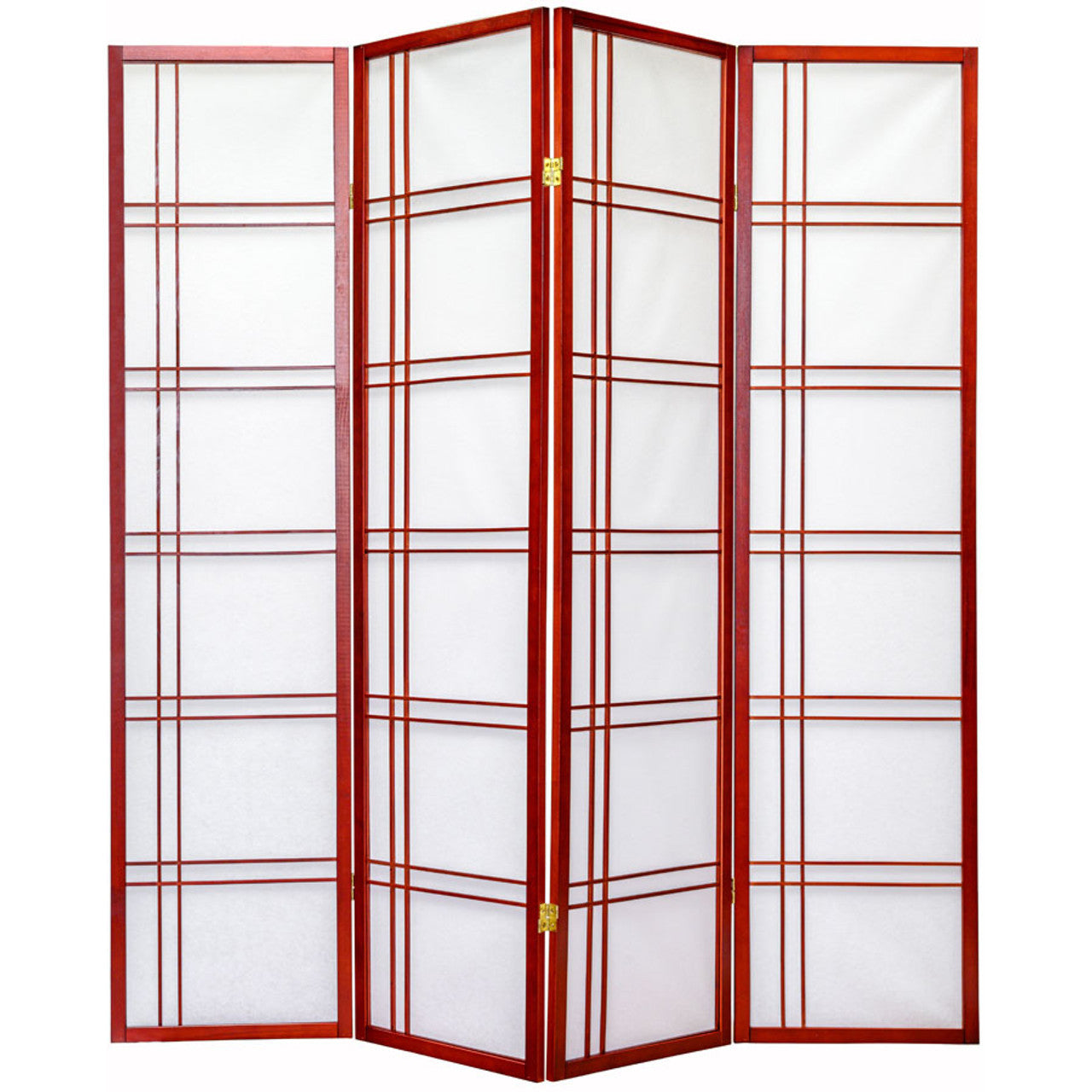 Room Divider Double Cross Design Cherry Color