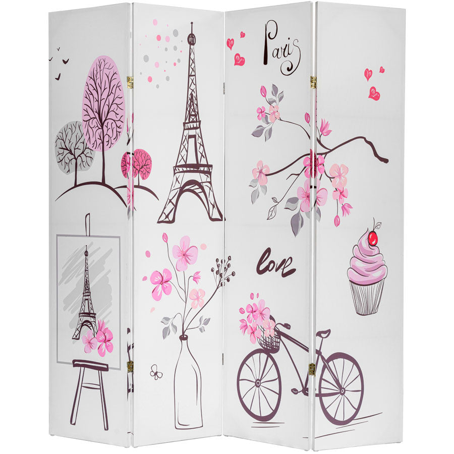 4 & 6 Panels Room Divider Privacy Screen Double Side Digital Print