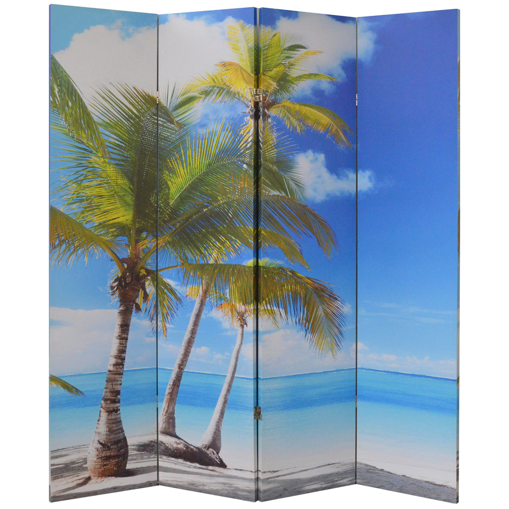 4,6,8 Panels Room Screen Divider Digital Print Beach