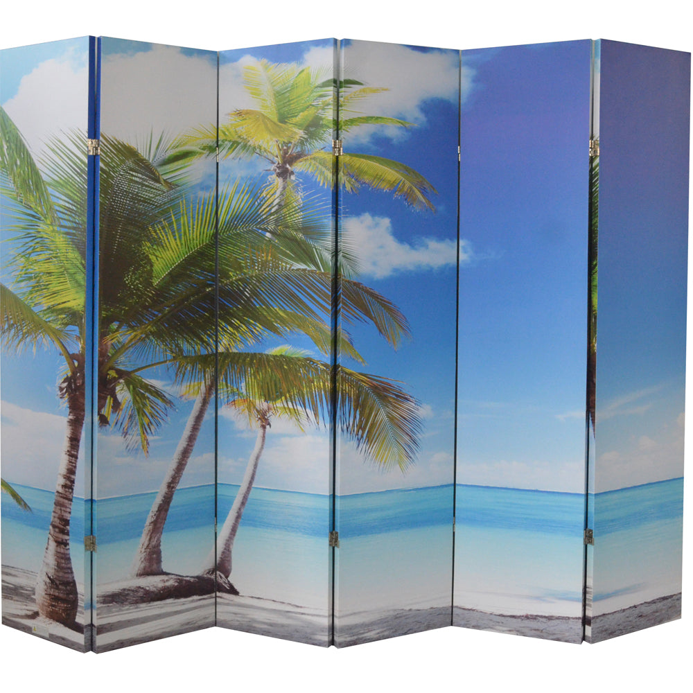 4,6,8 Panels Room Screen Divider Digital Print Beach