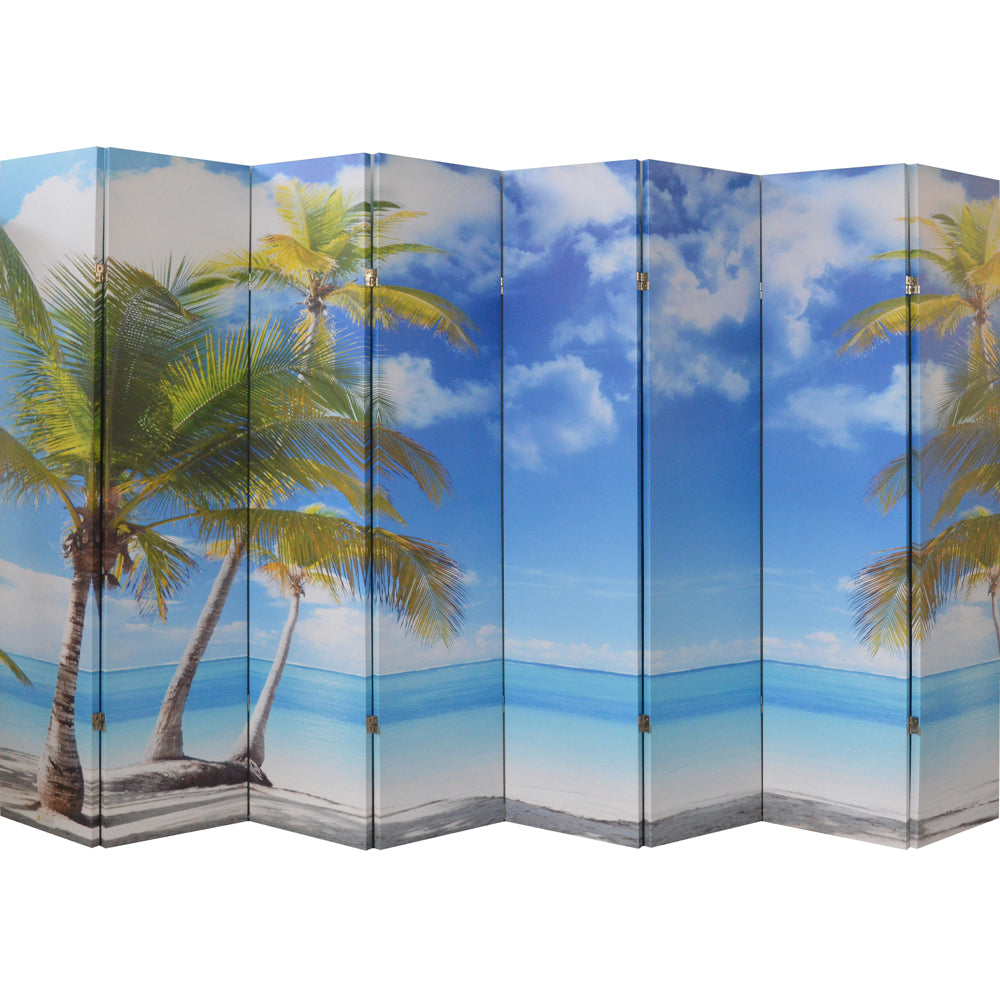 4,6,8 Panels Room Screen Divider Digital Print Beach