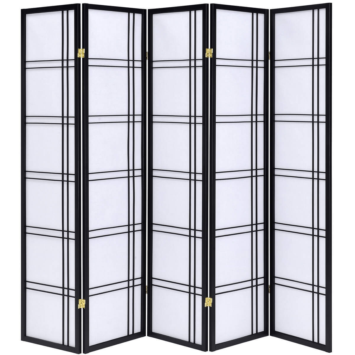 Room Divider Double Cross Design Black Color
