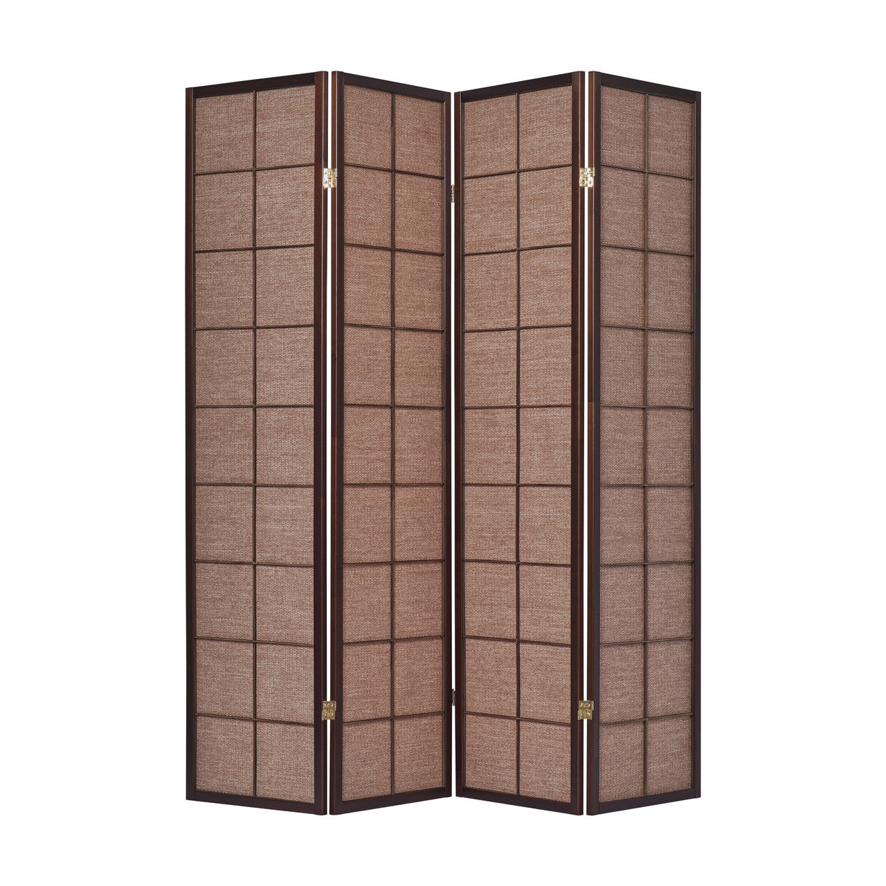 Privacy Screen Room Divider Rattan Insert Dark Walnut