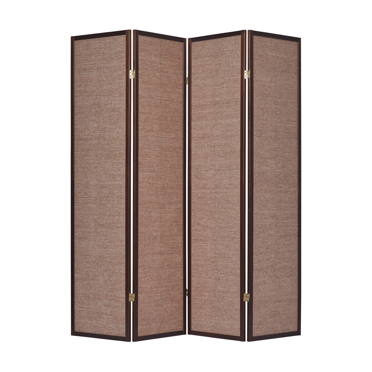 Privacy Screen Room Divider Rattan Insert Dark Walnut