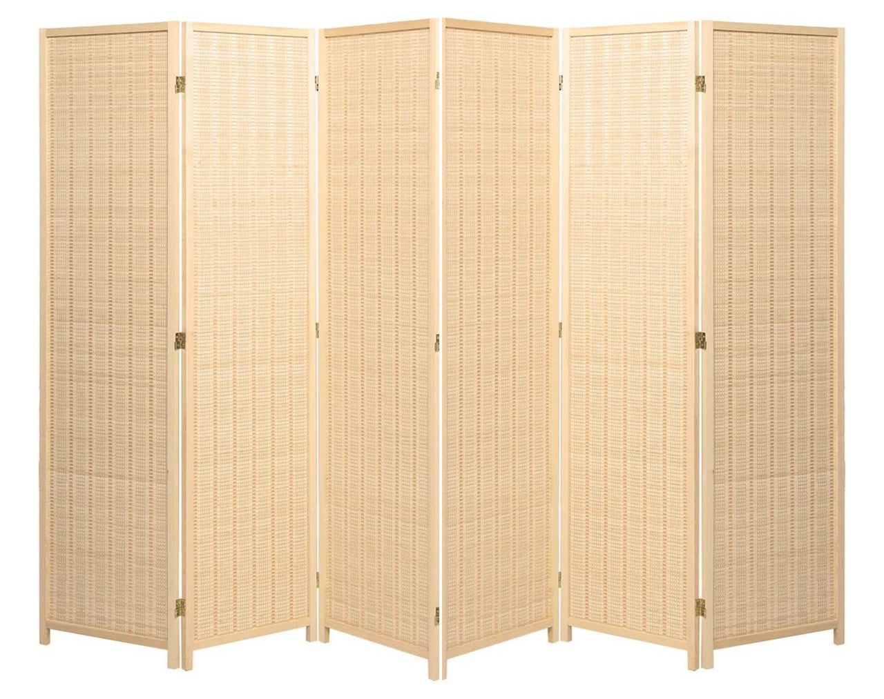 6 Panels Room Divider Screen Bamboo Woven Insert 6ft Tall