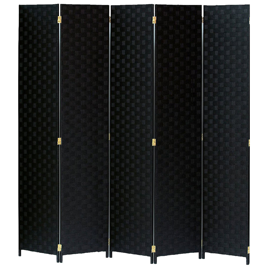 Room Divider 5 Panel Weave Design Fiber