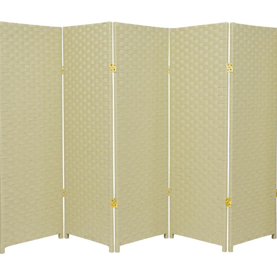 Room Divider 5 Panel Weave Design Fiber