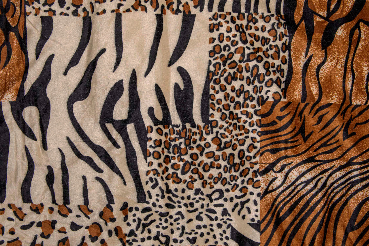7 PCS Multi Animal Print Micro fur Comforter Set