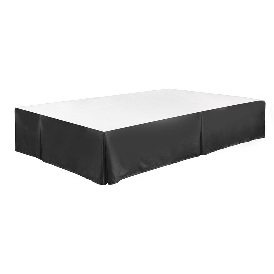 Black Bed Skirt Dust Ruffle with Pleated Corners 100% Brushed Microfiber with 14” Drop in USA, California, New York, New York City, Los Angeles, San Francisco, Pennsylvania, Washington DC, Virginia, Maryland
