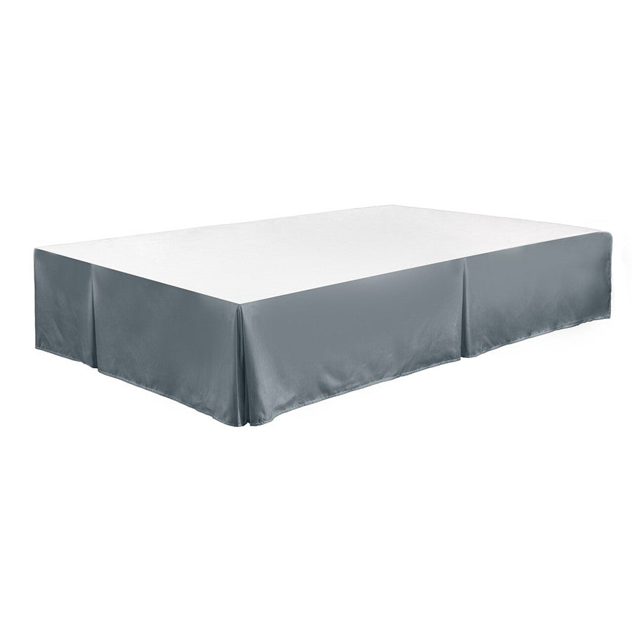 Grey Bed Skirt Dust Ruffle with Pleated Corners 100% Brushed Microfiber with 14” Drop in USA, California, New York, New York City, Los Angeles, San Francisco, Pennsylvania, Washington DC, Virginia, Maryland