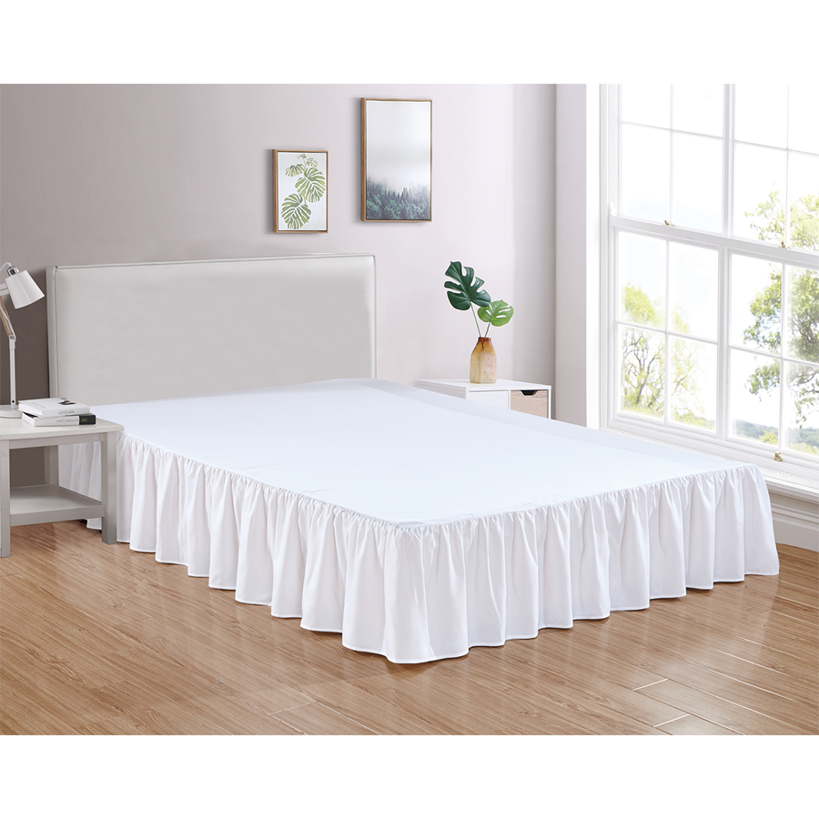 White Bed Skirt Soft Dust Ruffle 100% Brushed Microfiber with 14” Drop in USA, California, New York, New York City, Los Angeles, San Francisco, Pennsylvania, Washington DC, Virginia, Maryland