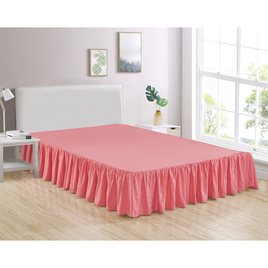 Pink Bed Skirt Soft Dust Ruffle 100% Brushed Microfiber with 14” Drop in USA, California, New York, New York City, Los Angeles, San Francisco, Pennsylvania, Washington DC, Virginia, Maryland