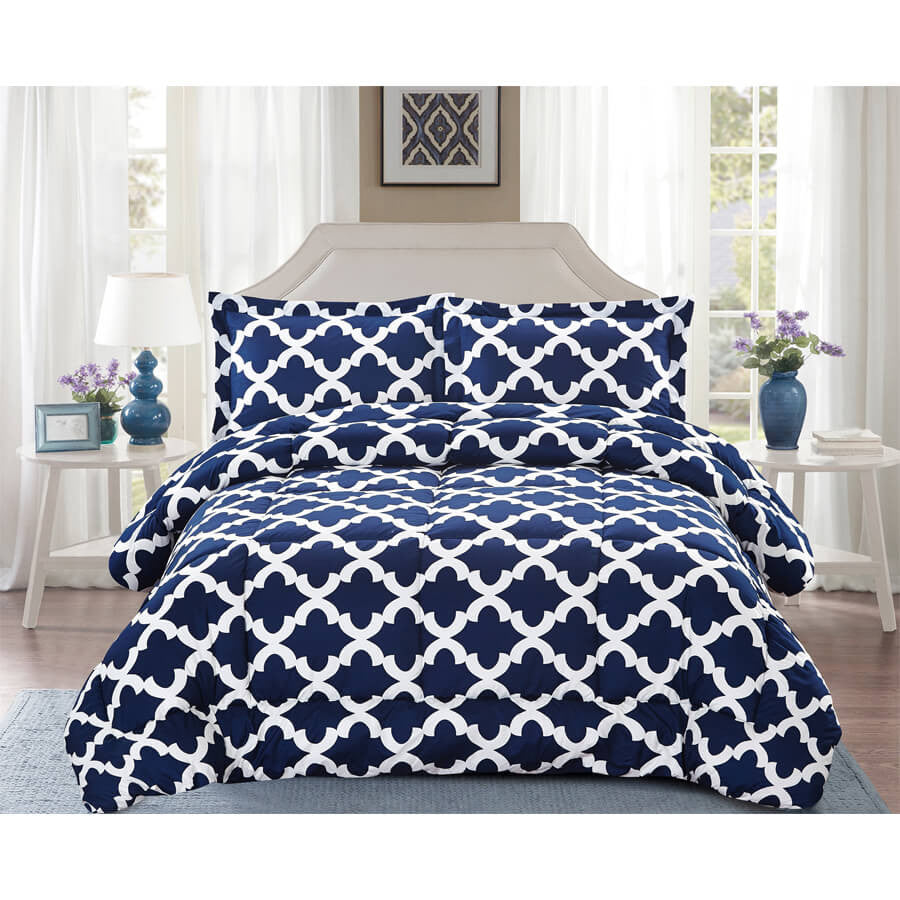 Down Alternative Ultra Soft Plush Microfiber Comforter Set Navy