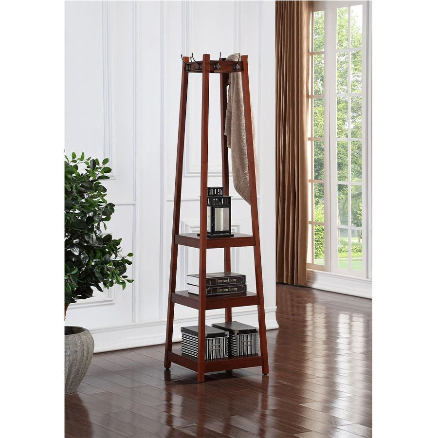 Garment Coat Hat Rack Hanger Walnut