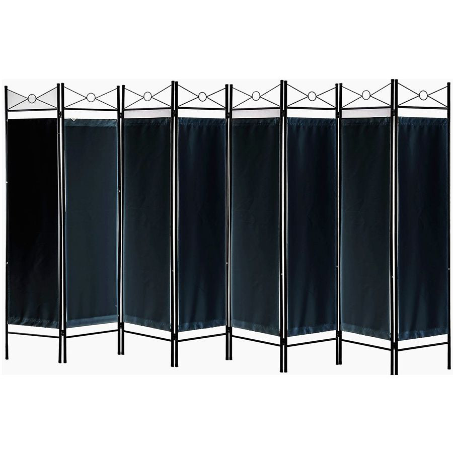 Metal Room Divider Privacy Screen with Removable Fabric Black Color