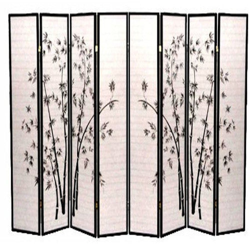 Room Divider 8 Panel Black Framed Bamboo Print
