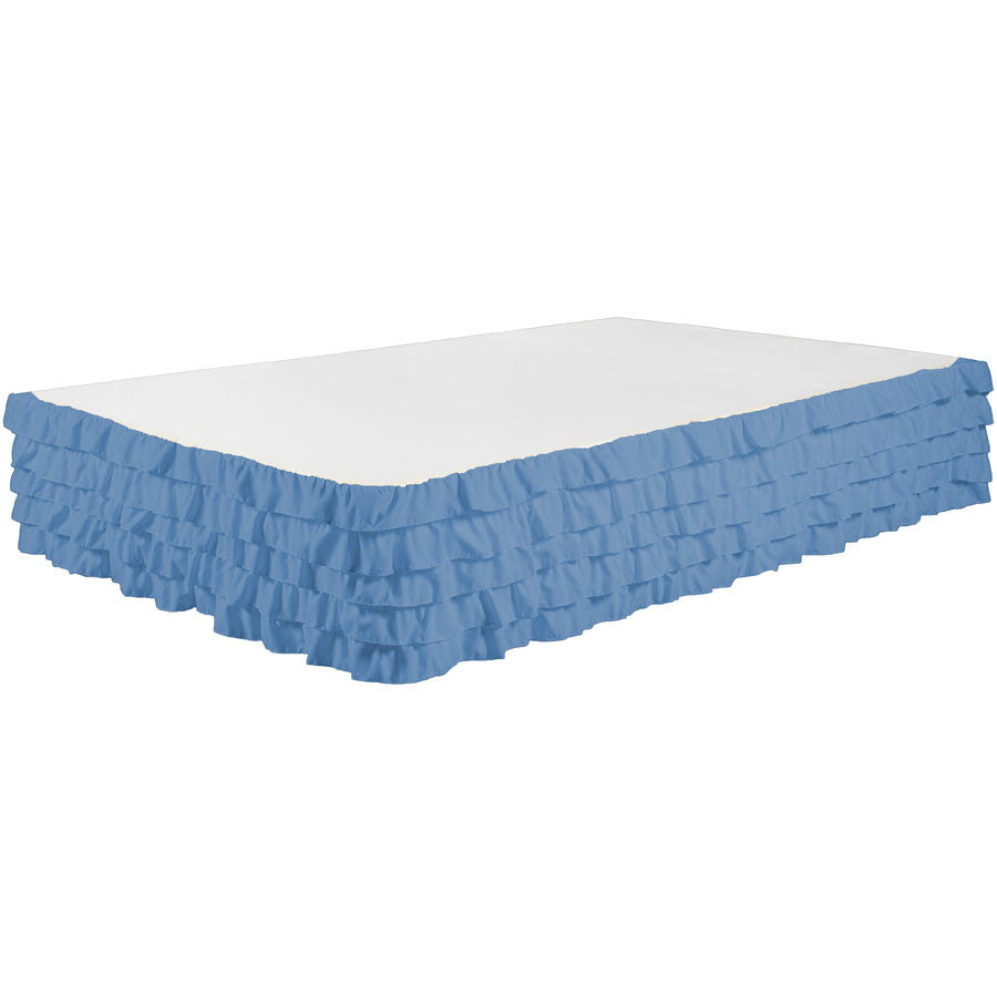 Bed Skirt Tiered Dust Ruffle Microfiber with 14” Drop