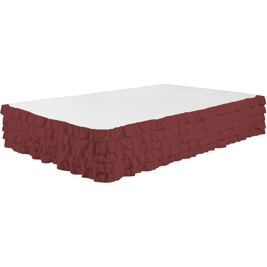 Bed Skirt Tiered Dust Ruffle Microfiber with 14” Drop